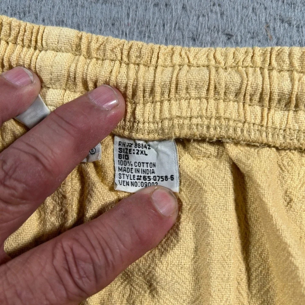 King Size Jogger Pants Men 2XL‎ Big (38x31) Yellow Drawstring Athleisure NWT